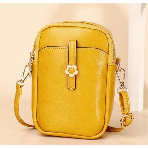 New Sweet Small Cellphone Bag Female Fashion Daily Use Shoulder Bags Women Leather Mini Crossbody Messenger Bag Ladies Purse