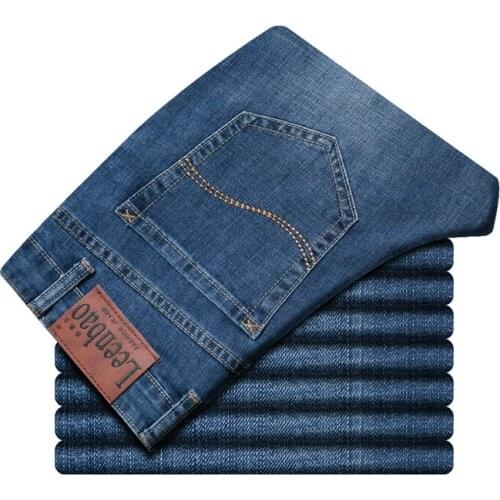 2021 New Mens Slim Stretch Jeans Fashion Casual Cotton Gray blue black Denim Trousers Brand Pants Male Homme