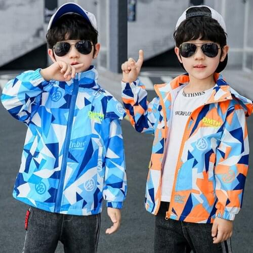 New Jackets Boys Coat Hooded Sun Water Proof Childrens Jacket For Spring Autumn Kids Windproof Clothing Outwear