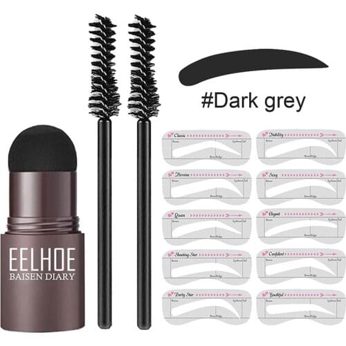 Brow Stamp Shaping Kit One Step Eyebrow Shaping Makeup Set Waterproof Long Lasting Brow Powder Stamp Eyebrow Pen Brushes