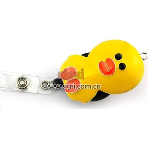 Wholesale Cute Chicken Rhinestone Retractable Reel ID Badge Holder