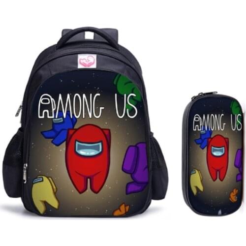 16 Inch Children Game Among Us Children School Bags Orthopedic Backpack Kids Boys Girls Mochila Infantil Cartoon Bags