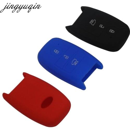 Jingyuqin Car Key Silicone Cover for Kia Rio Sorento Cerato K3 Forte Rio5 Optima Smart Remote 3 Button Key Case Fob