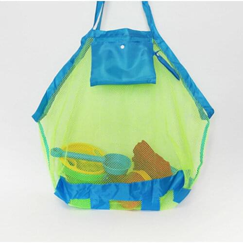 US Children Beach Mesh Bath Toys Storage Bag Tote Kids Large Folding Net Bags