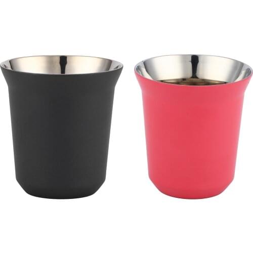 Coffee Cup 160ml Stainless Steel Coffee Cup Double Wall Insulated Capsule Cup Mug Milk Cup for Home Coffee Shop Drinkware
