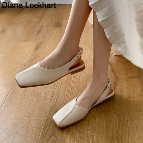 Vintage Flat Moccasins Square Toe Elastic Band Mary Jane Flats Women Casual Loafers Boat Shoes Woman Ballerina Slip On Slingback