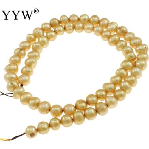 High Quality 6-7mm Natural Freshwater Pearl Beads yellow Potato Pearl Loose Beads DIY Necklace Bracelat Earrings Jewelry Making