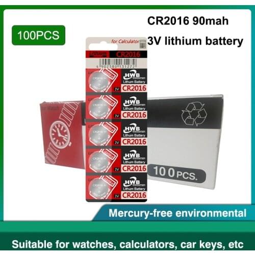 Top Quality Lithium Battery 100PCS/LOT For maxell 3V cr 2016 DL2016 ECR2016 cr2016 Button Battery Watch Coin Batteries