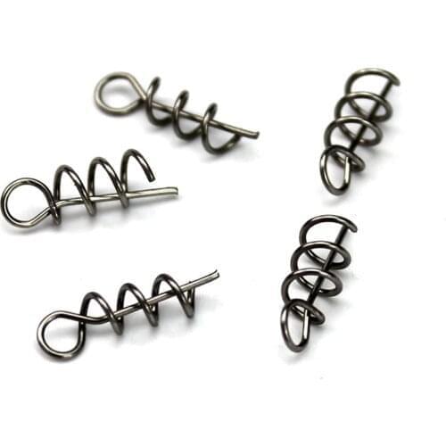Walk Fish 50/100Pcs Fishing Accessories Tackle Connector Soft Bait Spring Lock Pin Crank Hook & Soft Bait Fixed Pins Latch Pin