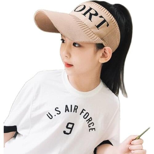WJC010 Childrens Open Top Baseball Sport Letter Parent Kids Women Caps Summer Sun Hat