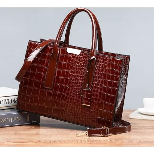 OLD TANG Patent Leather Crocodile Pattern Crossbody Bags for Women 2021 Female Shoulder Hand Bags High Quality Ladies Handbags