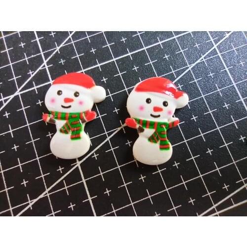 1pcs/lot resin flat back Printing Christmas lovely snowman 24mm Cabochons Scrapbooking Hair Bow Center DIY Christmas decration