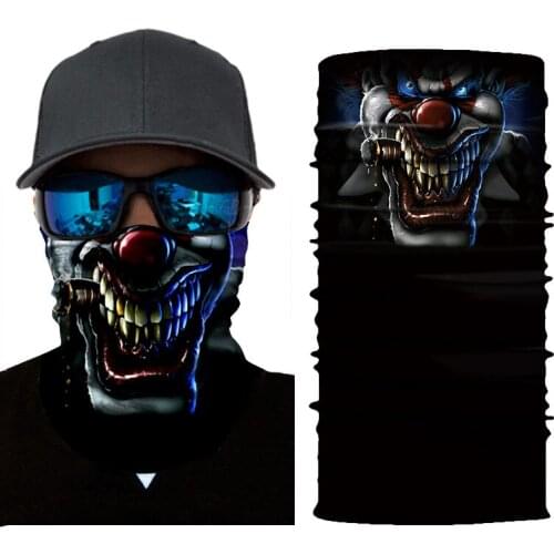 13 color balaclava digital printing magic scarf tricks versatile skull-head horror clown outdoor sport seamless headband