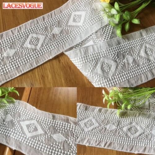 14yards 7cm Cotton embroidery Lace ribbon Handmade DIY material Garment needlework sewing accessories Clothing edge fabric 697