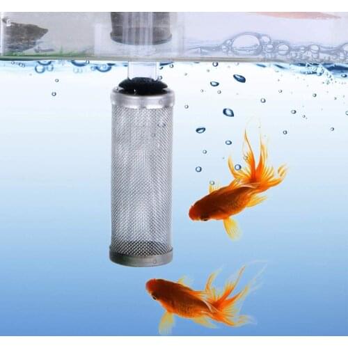 2pcs/set Aquarium Inflow Inlet Filter Stainless Steel Fish Shrimp Mesh Net Filter Guard Fish Tank Intake Strainer