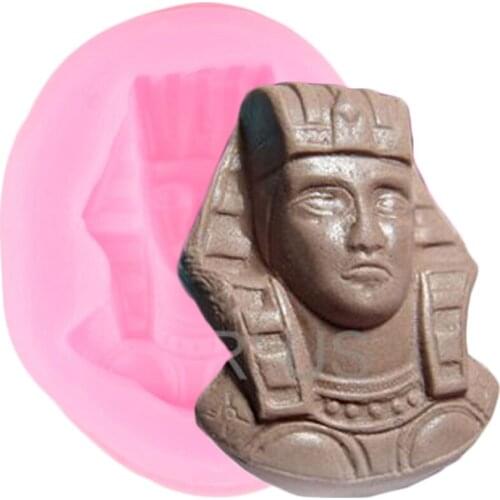 3D Egyptian Pharaoh Silicone Molds Cupcake Topper Fondant Cake Decorating Tools Soap Resin Clay Candy Chocolate Gumpaste Moulds