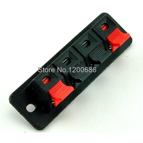 4 Terminal Spring Clip Wall Plate for Audio Speaker Wires