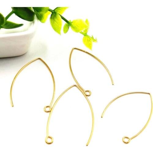 50pcs 0.8x30mm/0.8x40mm gold Pure stainless steel French-style ear hooks Ear Wires Oval teeth Teeth Time jewels do not fade