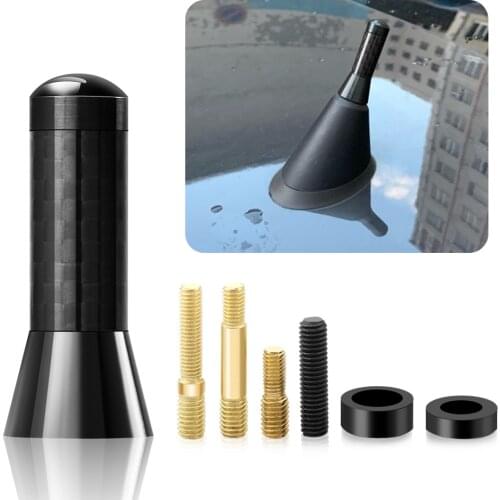 3.5cm Mini Car Short Carbon Radio Aerial Antenna for Fiat 500 Opel Insignia Vectra c Suzuki Swift Sx4 Hyundai Ix35 Creta