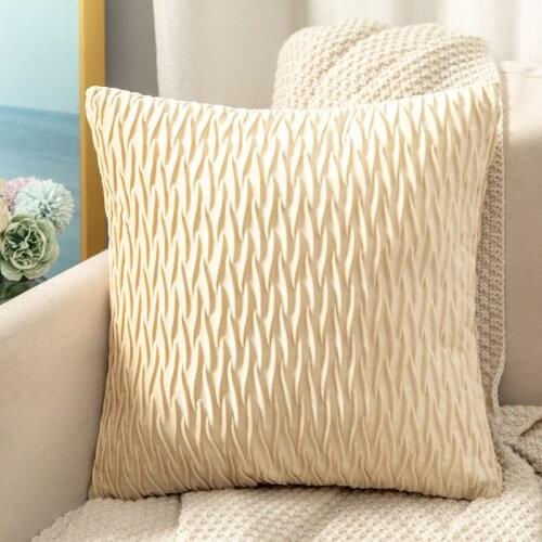 Simple Scissors Pattern Khaki Yellow Blue Sofa Cushions Pillow Case 45*45cm Car Cushion Cover Solid Color Velvet Pillowcase