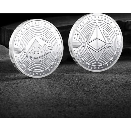CO12 ETH Ethereum Coin Metal Physical Gold or Silver Commemorative Digital Money Crypto Coin We Trust in Digital Fans Collection
