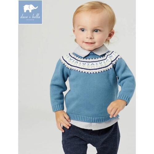 DB5899 dave bella autumn newborn baby boys girls 100% cotton cardigan infant clothes toddler children knitted Sweater