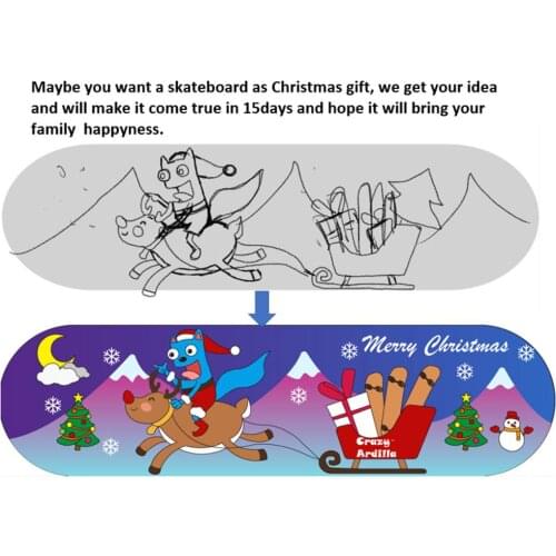 Crazy Ardilla Childrens Teenagers Four wheel Skateboard personal tailor skateboard design only for you