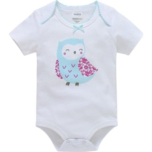 Infant Baby Bodysuit Lovely Print Cotton Girls Boys Clothes Summer Short Sleeve Overalls Toddlers 0-12 months Jumpsuit