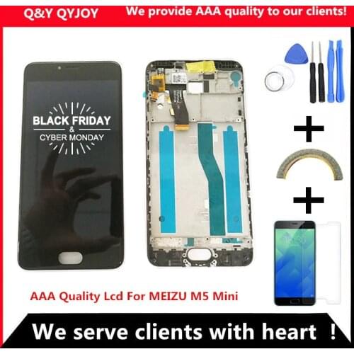 AAA Quality LCD+Frame For MEIZU M5 Mini Lcd Display 5.2 Inch Screen+Digitizer Touch screen Replacement For M611D/A/Y/H