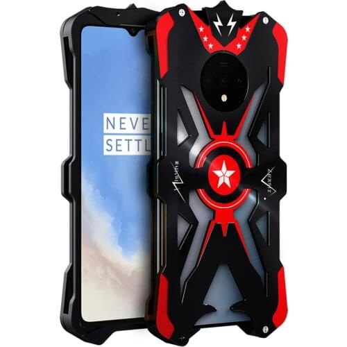 For Oneplus 7t 7 T Case Armor Heavy Dust Metal Aluminum Protect Phone Case Cover Bracket Raytheon Shockproof Armor