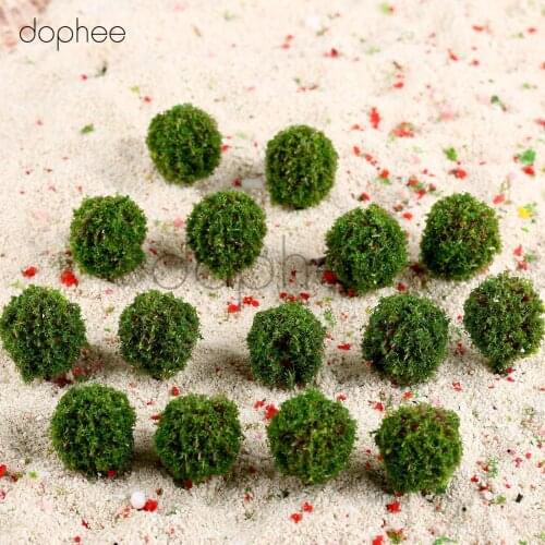 Dophee 30pcs Model Trees Green with brown trunk Scale 1:100 35mm Train Layout Wargame Scenery Miniatures Trees