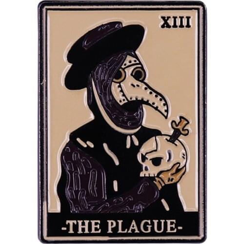 Plague Doctor The Raven Dr. Tarot Card Enamel Brooch Pins Badge Lapel Pin Alloy Metal Fashion Jewelry Accessories Gifts