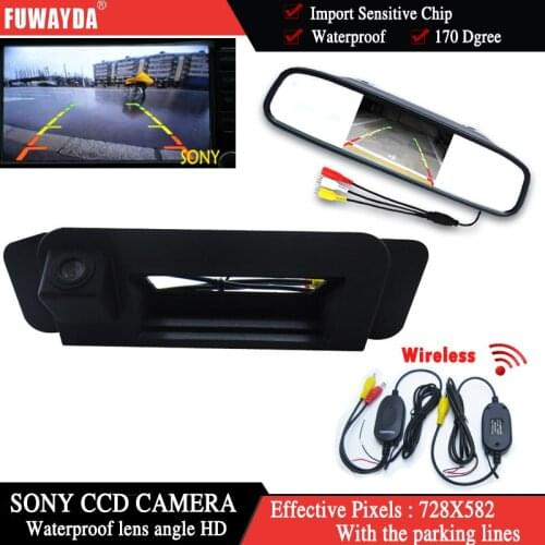 FUWAYDA For Mercedes Benz C180 C200 C280 C300 C350 C63 AMG Car wireless Rear View Camera Reverse CCD Trunk handle with monitor
