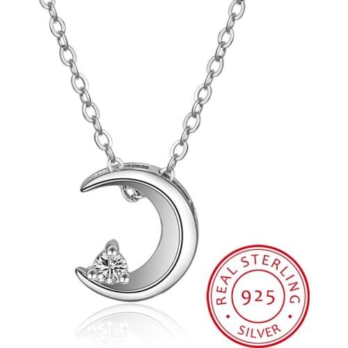 Hot new 925 sterling silver Korean sweet moon short necklace temperament Crescent Bay clavicle chain female GN441