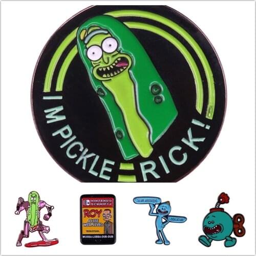 HOSENG Green Enamel Jewelry Pin Cartoon Punk Lapel Backpack Badge Funny Alloy Gift Brooch HS_320