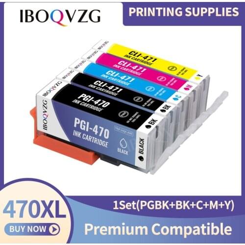 IBOQVZG PGI-470 CLI-471 PGI470 CLI471 470 471 Full Ink Cartridge Compatible for Canon PIXMA MG5740 MG6840 TS5040 TS6040 Printer