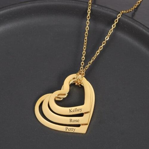 Customized Name Necklaces Engraved Name Necklaces Stainless Steel Nameplate Multiple Names Necklaces Personalized Jewelry