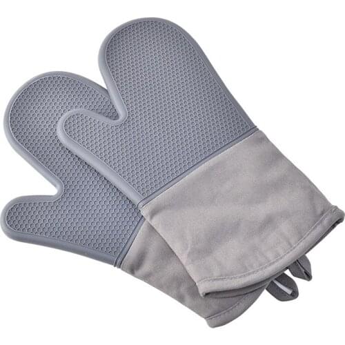 High Microwave Oven Insulated Gloves Quality Oven Silicone Gloves Thick High Temperature Resistant Oven Gloves BBQ Gloves