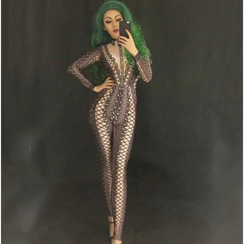 Zentai Suit Sexy Lace Printed Wear Women Catsuit Jumpsuit Jazz Dance Costume Party Club Bar Dj Singer Stage Jumpsuit DJ236