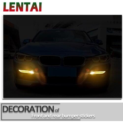 LENTAI Front And Rear Bumper Reflective Stickers Car-styling For Lada granta vesta Opel Astra h g j insignia vectra c Alfa Romeo