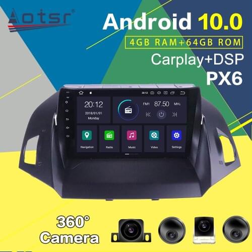 PX6 Multimedia Player For Ford Kuga/Escape Android 2013 2014 Radio Car GPS Navigation Auto Stereo Audio Head Unit Audio Video 2k