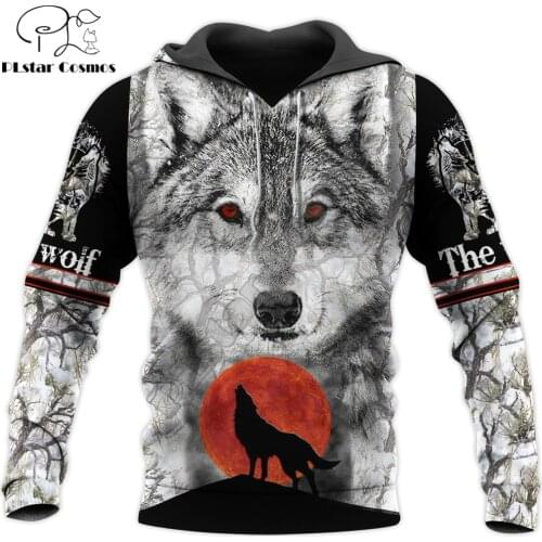 The Wolf 3D All Over Printed Mens hoodies Harajuku Streetwear Pullover Autumn Sweatshirt Unisex Casual Jacket Tracksuit DW0152