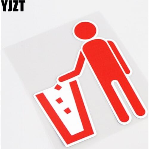 YJZT 10.3CM*13.1CM Fun Warning Mark No littering Car Window Sticker Decal PVC 13-0881