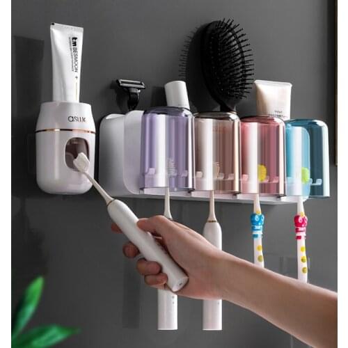 No punching mouthwash cup easy to clean multiple styles of optional wall hanging toilet storage box set toothbrush shelf J05