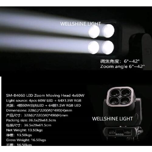2019 NEW DJ Effect LED Zoom Moving Head 4*60W