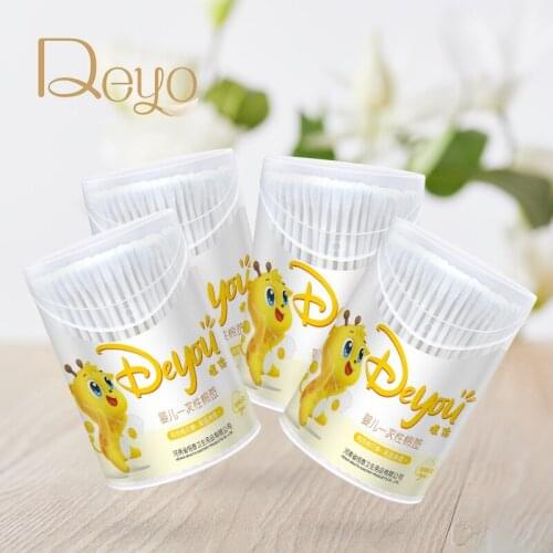 Deyo Double Head Disposable Cotton Swab High Quality Original Pulp Paper Stick Baby Cleaning Ear Nose Tool 800pcs