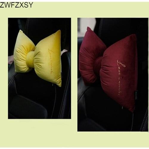 Newest product velvet car seat headrest neck massage car pillow breathable memory foam neck headrest