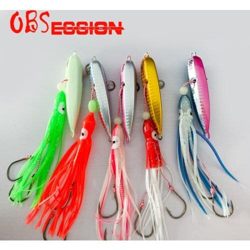 5pcs Inchiku jig lure skirts Artificial bait 40g60g80g100g120g150g Sinking luminous metal Jigs Sea Bass Fishing Lure set tackle