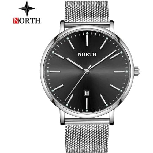 Luxury Brand Men Watches NORTH Fashion Steel Mesh Quartz Watches Waterproof Casual Sport Men Wristatch Clock Relogio Masculino