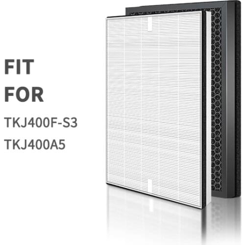 Replacement For TCL TKJ400F-S3 TKJ400A5 Air Purifier Filter HEPA 363*280*33mm and Activated Carbon Filter 363*280*20mm Set